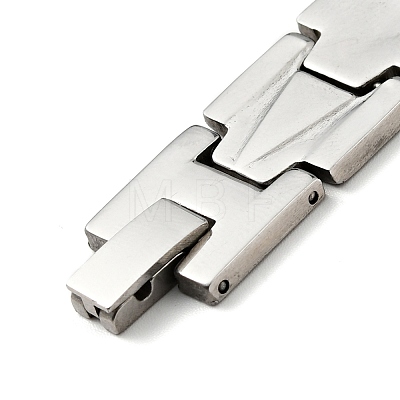 Non-Tarnish 201 Stainless Steel Rectangle Watch Band Bracelet BJEW-H550-01P-1