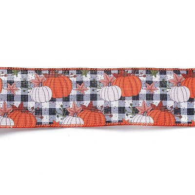10M Thanksgiving Day Theme Wired Linen Ribbon OCOR-G013-02A-1
