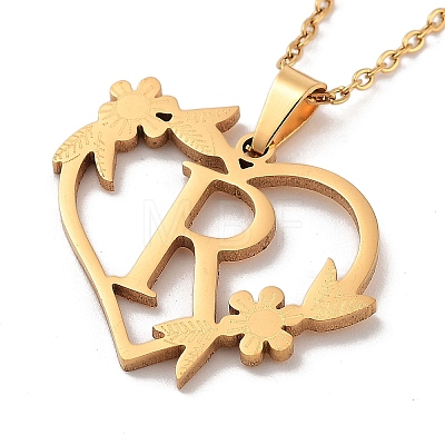 PVD Vacuum Plating 201 Stainless Steel Pendant Necklaces NJEW-R267-02R-G-1