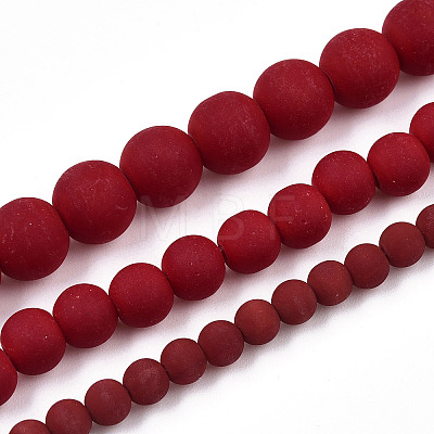 Opaque Glass Beads Strands GLAA-T032-P8mm-MD05-1