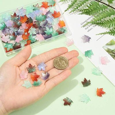 90Pcs 7 Colors Two Tone Transparency Glass Pendant GLAA-FS0002-72-1