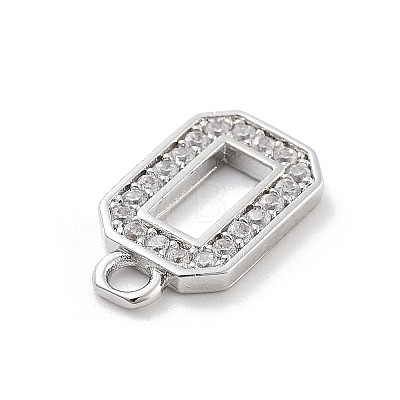 Brass Micro Pave Clear Cubic Zirconia Pendants ZIRC-I067-02A-1