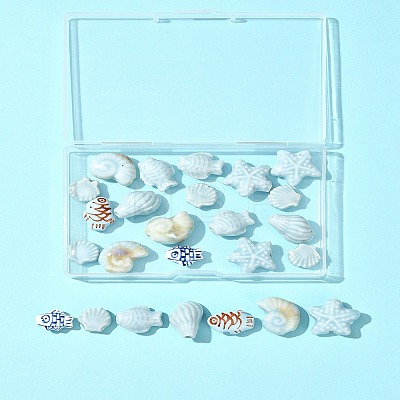 Glazed Porcelain Beads Strands PORC-FS0001-13-1