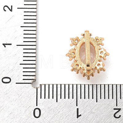 Brass Pave Clear Cubic Zirconia Slide Charms KK-Z072-12KCG-1