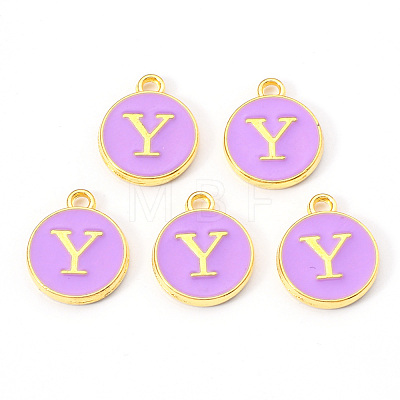 Golden Plated Alloy Enamel Charms X-ENAM-S118-10Y-1