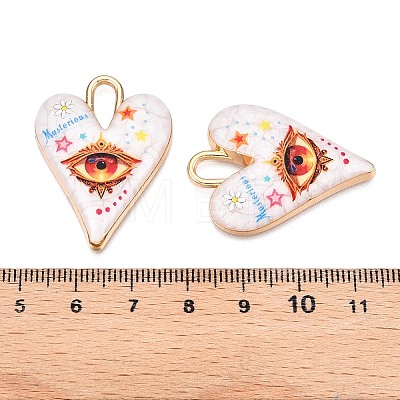 Printed Rack Plating Alloy Enamel Pendants ENAM-T020-01C-1