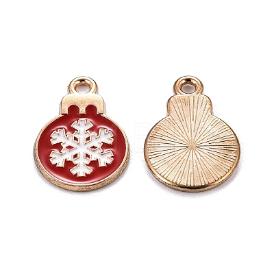 Christmas Alloy Enamel Pendants ENAM-D047-17G-03-1