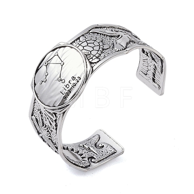 Constellation Alloy Open Cuff Bangles for Women Men BJEW-C064-01AS-10-1