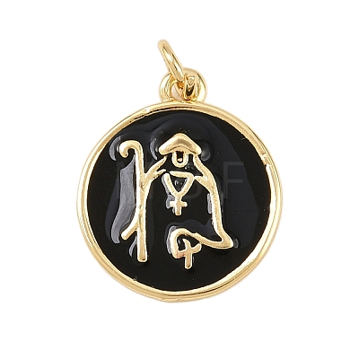 Brass Enamel Pendants KK-L251-02G-D-1