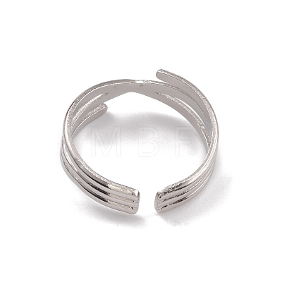 304 Stainless Steel Criss Cross Open Cuff Rings for Women RJEW-G285-50P-1