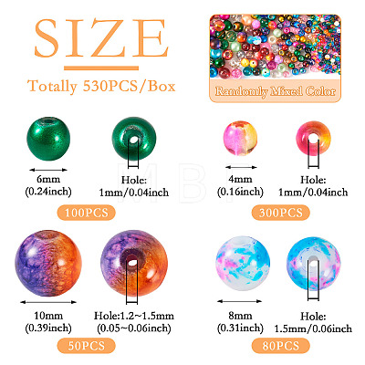 Round Spray Painted Glass Beads DGLA-TA0001-15-1