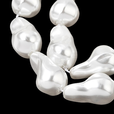 Electroplated Glass Shell Pearl Beads Strands BSHE-B009-B01-13x21mm-1