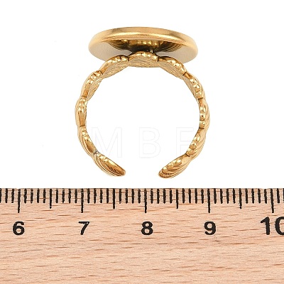 Shell Shape 304 Stainless Steel Cuff Ring Components SA-CBA098D-04G-E-1