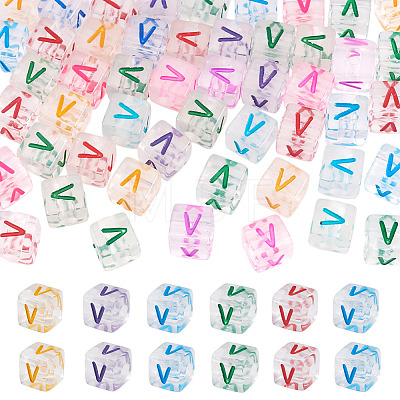 50Pcs Acrylic European Beads MACR-TADJ0001-13V-1