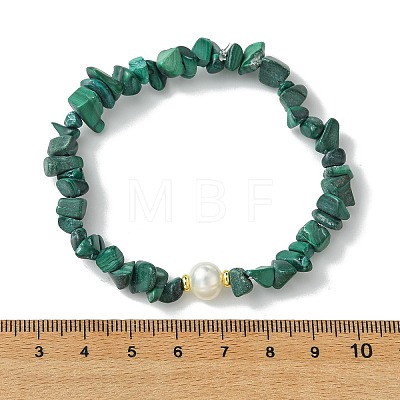 3Pcs 3 Styles Natural Mixed Gemstone Chip & Cultured Freshwater Pearl Beaded Stretch Bracelets Set for Women BJEW-JB13762-02-1