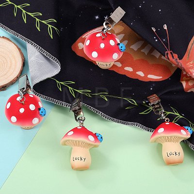 4Pcs Mushroom Resin Tablecloth Weights HJEW-SW00128-05-1