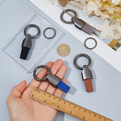 4Pcs 4 Colors Suede Fabric Pendant Keychains KEYC-FH0001-78-1