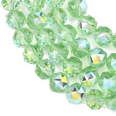 Electroplate Transparent Glass Beads Strands GLAA-H040-01A-1