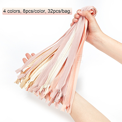 BENECREAT 4 Colors Nylon Invisible Zipper Fastener FIND-BC0001-53-1