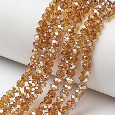 Electroplate Glass Beads Strands EGLA-A034-T1mm-K08-1