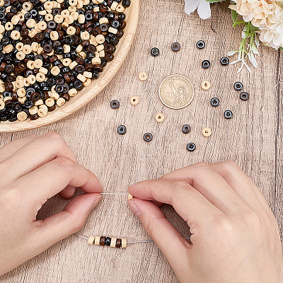 900Pcs 3 Colors Natural Maple Wood Beads WOOD-SP0001-94-1