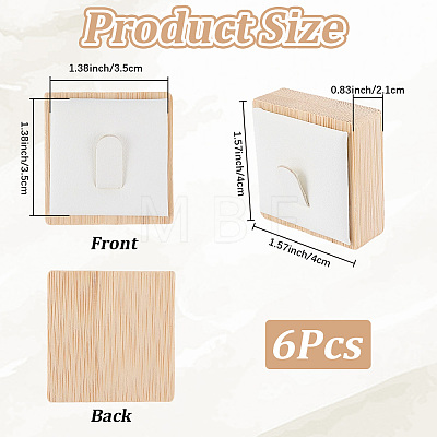 6Pcs Bamboo Single Ring Display Stands with PU Leather/Velvet Mat RDIS-CL0001-01A-1