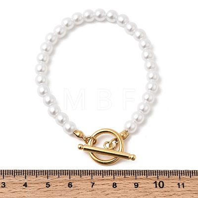 Plastic Pearl Beaded Bracelets for Women BJEW-L716-02G-1