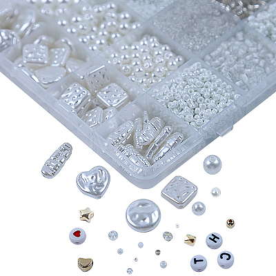 DIY 24 Style Acrylic & ABS Beads Jewelry Making Finding Kit DIY-NB0012-02K-1