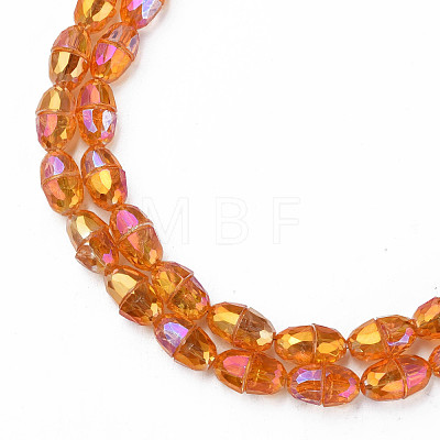 Electroplate Transparent Glass Beads Strands EGLA-N002-35-C05-1