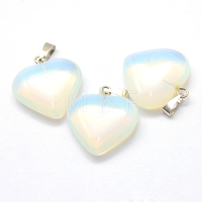 Heart Opalite Pendants G-Q438-06-1