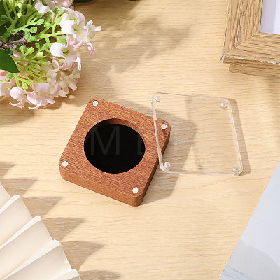 Wooden Jewelry Badge Packaging Boxes with Clear Acrylic Magnetic Lids CON-WH0086-246B-1