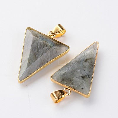 Faceted Triangle Natural Labradorite Big Pendants X-G-M294-03-1