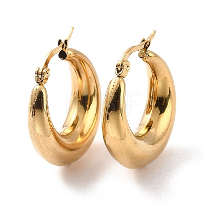 PVD Vacuum Plating 304 Stainless Steel Chunky Hoop Earrings for Women EJEW-F280-06C-G-1