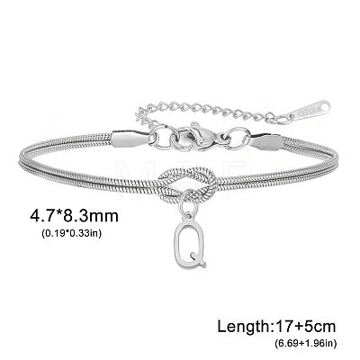 304 Stainless Steel Initial Charm Bracelets FS-WGD8E41-39-1