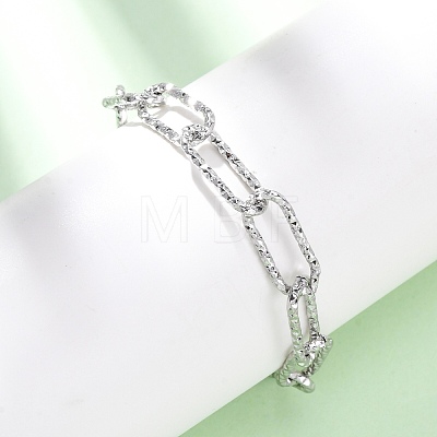 304 Stainless Steel Paperclip Chain Bracelets for Women Men BJEW-A048-01P-1