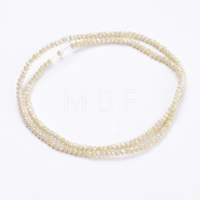 Electroplate Glass Beads Strands GLAA-F078-FR08-1