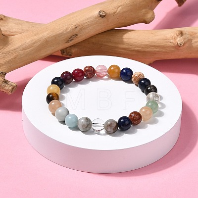 Assorted Stone Beads Bracelets BJEW-Q300-1