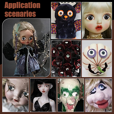 AHADERMAKER 8Pcs 4 Colors Acrylic Craft Eye DOLL-GA0001-17B-1