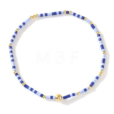 Bohemian Glass Seed Beads & Brass Stretch Bracelets for Women TI8364-5-1