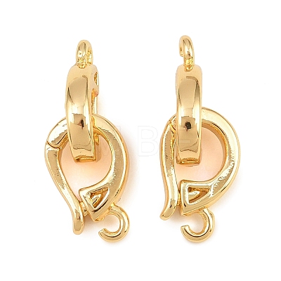 Brass Fold Over Clasps KK-U059-67G-1