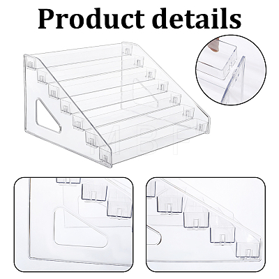 7-layer Rectangle Plastic Badge Organizer Display Risers ODIS-WH0079-097-1