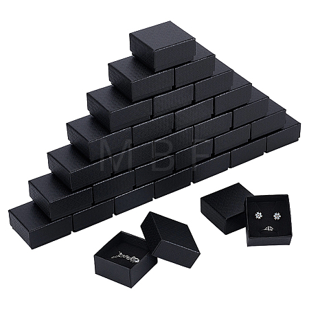 Rhombus Textured Cardboard Ring Storage Boxes CBOX-WH0005-05C-1