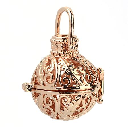 Rack Plating Brass Cage Pendants KK-S751-015KC-1
