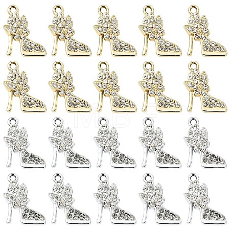 20Pcs 2 Colors Alloy Crystal Pendants FIND-YW0011-30-1