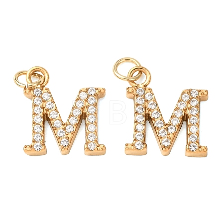 304 Stainless Steel with Crystal Rhinestone Charms RB-CBA5270-11G-M-1