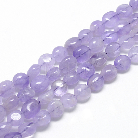 Natural Lavender Amethyst Beads Strands X-G-R445-8x10-23-1