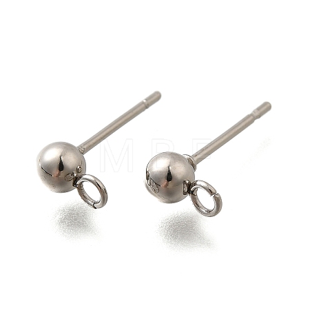 201 Stainless Steel Stud Earring Findings STAS-R156-01P-05-1