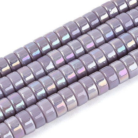 AB Color Plated Opaque Glass Beads Strands LS-GLAA-T026-3x6mm-P15-1