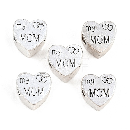 Mother's Day Tibetan Style Alloy European Beads MPDL-F021-01AS-1