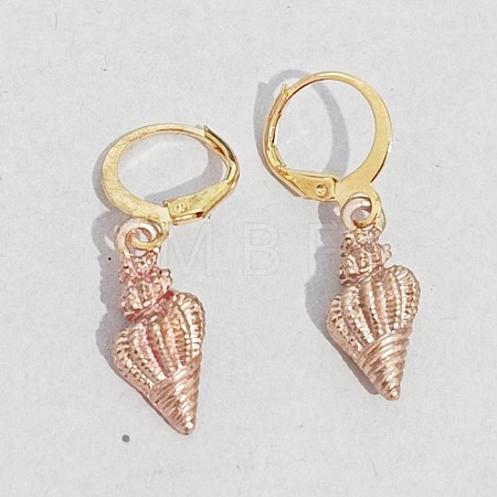 Ocean Theme Alloy Enamel Conch Leverback Earrings FS-WG4EEAF-04-1